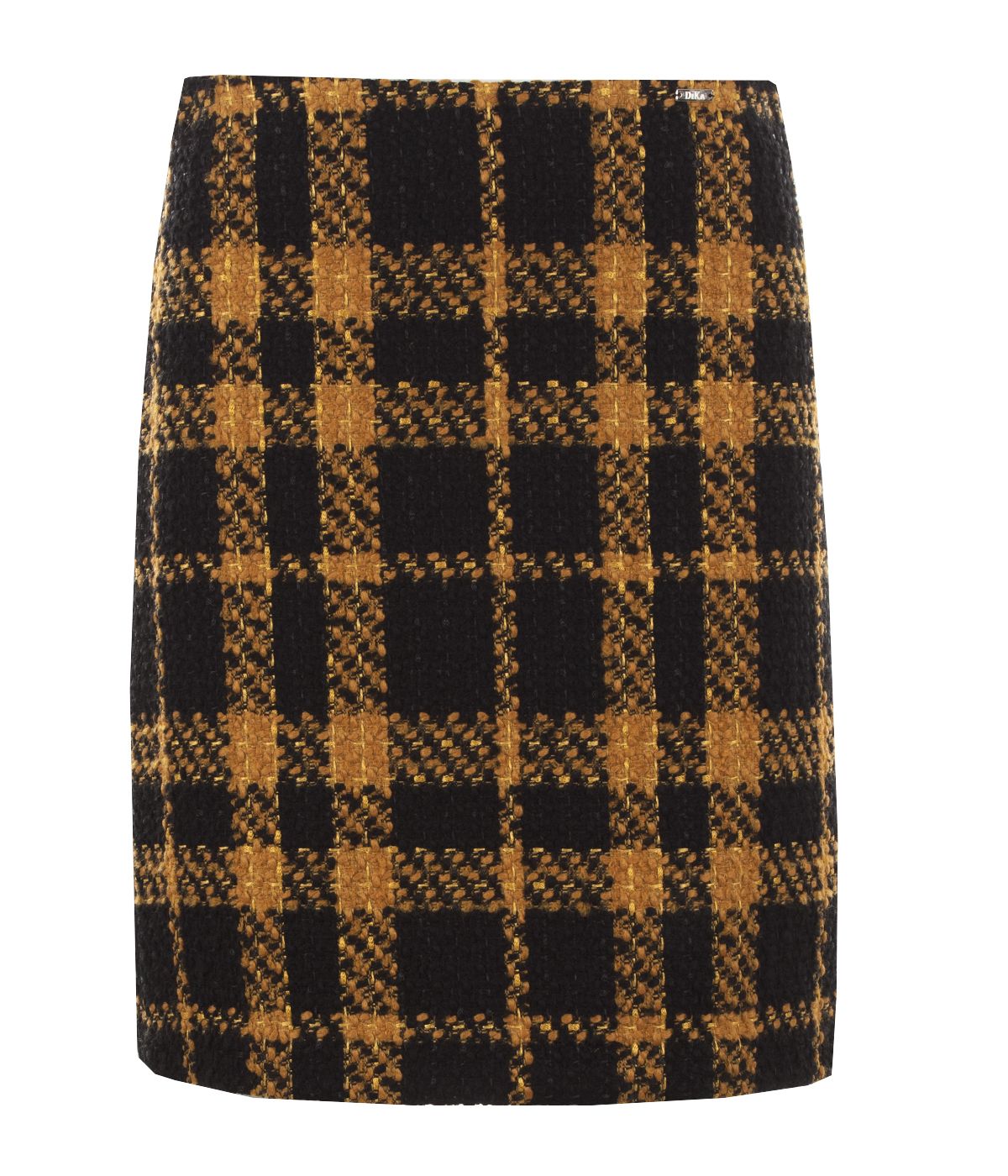 Checkered straight skirt with acrylic, wool and rayon 0